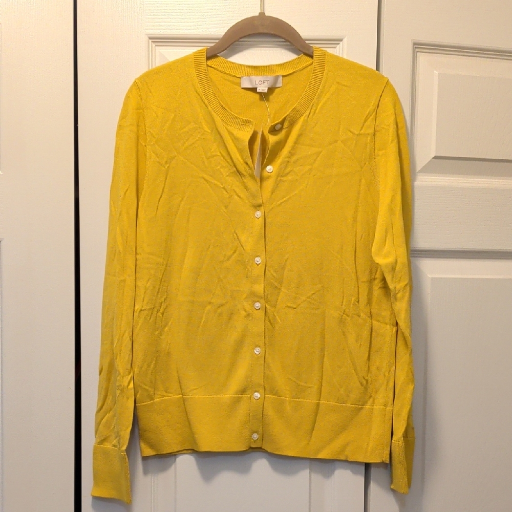 LOFT Women's Vibrant Yellow Cardigan